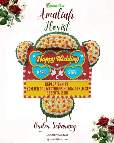 Karangan Papan Bunga Pernikahan di Umbul